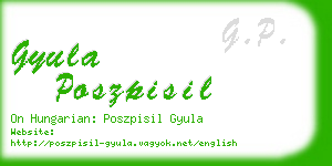 gyula poszpisil business card